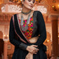Rajwada Black And Gold Rayon Printed Stitched Lehenga With Blouse For Women
