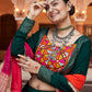 Rajwada Green And Gold Rayon Printed Stitched Lehenga With Blouse For Women