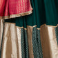Rajwada Green And Gold Rayon Printed Stitched Lehenga With Blouse For Women