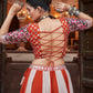 Rajwada Orange And White Rayon Embroidered Stitched Lehenga With Blouse For Women