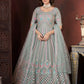 Rajwada Light Green Net Embroidered Stitched Gown For Women