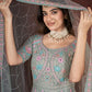 Rajwada Light Green Net Embroidered Stitched Gown For Women