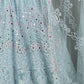 Rajwada Light Blue Net Embroidered Stitched Gown For Women
