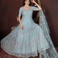 Rajwada Light Blue Net Embroidered Stitched Gown For Women