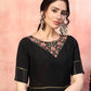 Rajwada Women Designer Black Silk Semi Stitched Gown