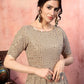 Rajwada Women Designer Beige Georgette Semi Stitched Gown