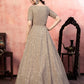 Rajwada Women Designer Beige Georgette Semi Stitched Gown