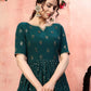Rajwada Women Designer Green Georgette Semi Stitched Gown