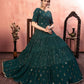 Rajwada Women Designer Green Georgette Semi Stitched Gown