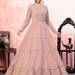 Rajwada Women Designer Pink Georgette Semi Stitched Gown