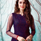 Rajwada Women Designer Dark Blue Net Semi Stitched Gown