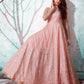 Rajwada Women Designer Pink Net Semi Stitched Gown