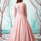 Rajwada Women Designer Pink Net Semi Stitched Gown