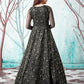 Rajwada Women Designer Black Net Semi Stitched Gown