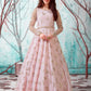 Rajwada Women Designer Pink Net Semi Stitched Gown