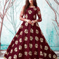 Rajwada Women Designer Maroon Net Semi Stitched Gown