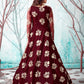 Rajwada Women Designer Maroon Net Semi Stitched Gown