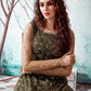 Rajwada Women Designer Olive Net Semi Stitched Gown