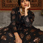 Rajwada Women Designer Black Taffeta Semi Stitched Gown