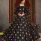Rajwada Women Designer Black Taffeta Semi Stitched Gown