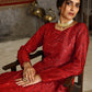 Rajwada Women Designer Red Taffeta Semi Stitched Gown