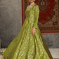 Rajwada Women Designer Olive Taffeta Semi Stitched Gown