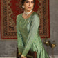 Rajwada Women Designer Green Taffeta Semi Stitched Gown