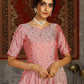 Rajwada Women Designer Pink Taffeta Semi Stitched Gown
