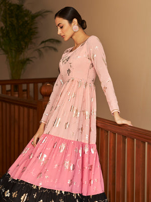 Rajwada Women Designer Multicolor Georgette Semi Stitched Gown
