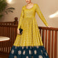 Rajwada Women Designer Yellow Georgette Semi Stitched Gown