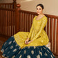 Rajwada Women Designer Yellow Georgette Semi Stitched Gown