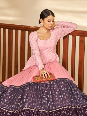 Rajwada Women Designer Multicolor Georgette Semi Stitched Gown