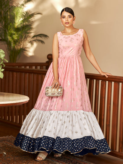 Rajwada Women Designer Multicolor Georgette Semi Stitched Gown