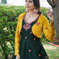 Rajwada Women Designer Green Cotton Semi Stitched Gown