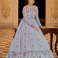 Rajwada Women Designer Lavender Georgette Semi Stitched Gown