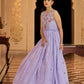Rajwada Women Designer Purple Georgette Semi Stitched Gown