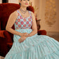 Rajwada Women Designer Sea Green Georgette Semi Stitched Gown