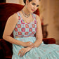 Rajwada Women Designer Sea Green Georgette Semi Stitched Gown