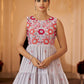 Rajwada Women Designer Grey Georgette Semi Stitched Gown