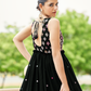 Rajwada Women Designer Black Georgette Semi Stitched Gown