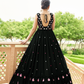 Rajwada Women Designer Black Georgette Semi Stitched Gown