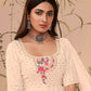 Rajwada Women Classy Beige Georgette Stitched Salwar Suit