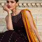 Rajwada Women Designer Violet Georgette Semi Stitched Gown