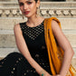 Rajwada Women Designer Black Georgette Semi Stitched Gown