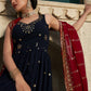 Rajwada Women Designer Dark Blue Georgette Semi Stitched Gown
