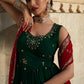 Rajwada Women Designer Dark Green Georgette Semi Stitched Gown