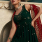 Rajwada Women Designer Dark Green Georgette Semi Stitched Gown