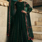Rajwada Women Designer Dark Green Georgette Semi Stitched Gown