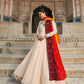 Rajwada Women Elegant Beige Georgette Semi Stitched Gown