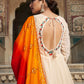 Rajwada Women Elegant Beige Georgette Semi Stitched Gown